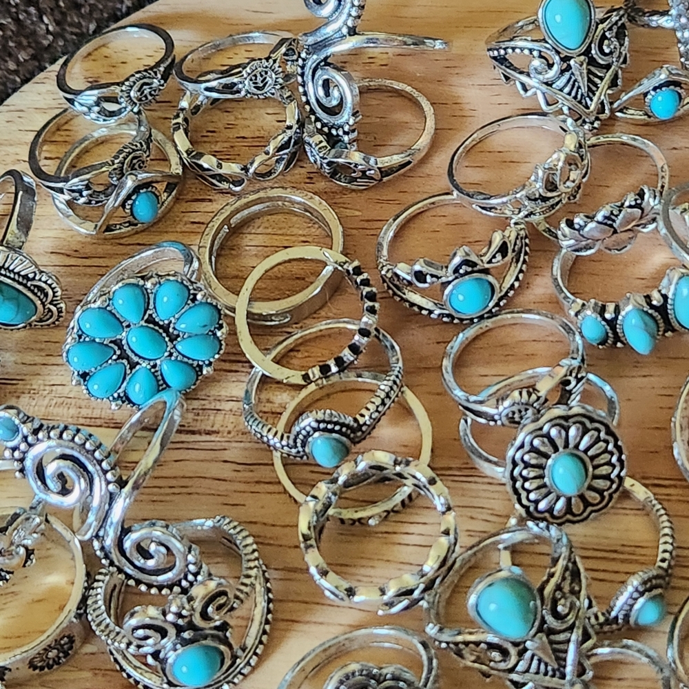 Boho Ring Set Assorted Sizes And Designs New - Picture 5 of 7